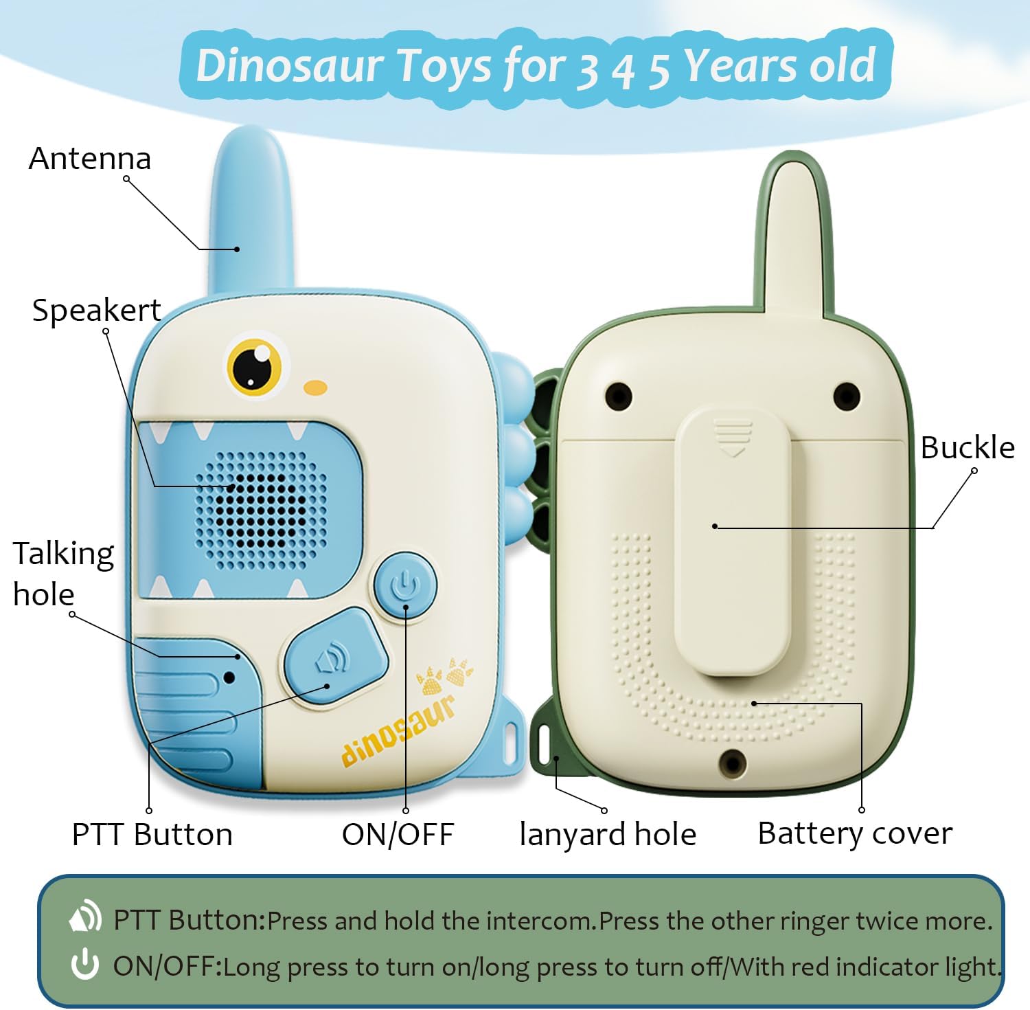 Thumbnail 4 de Dinosaur Walkie Talkies 1000ft Range