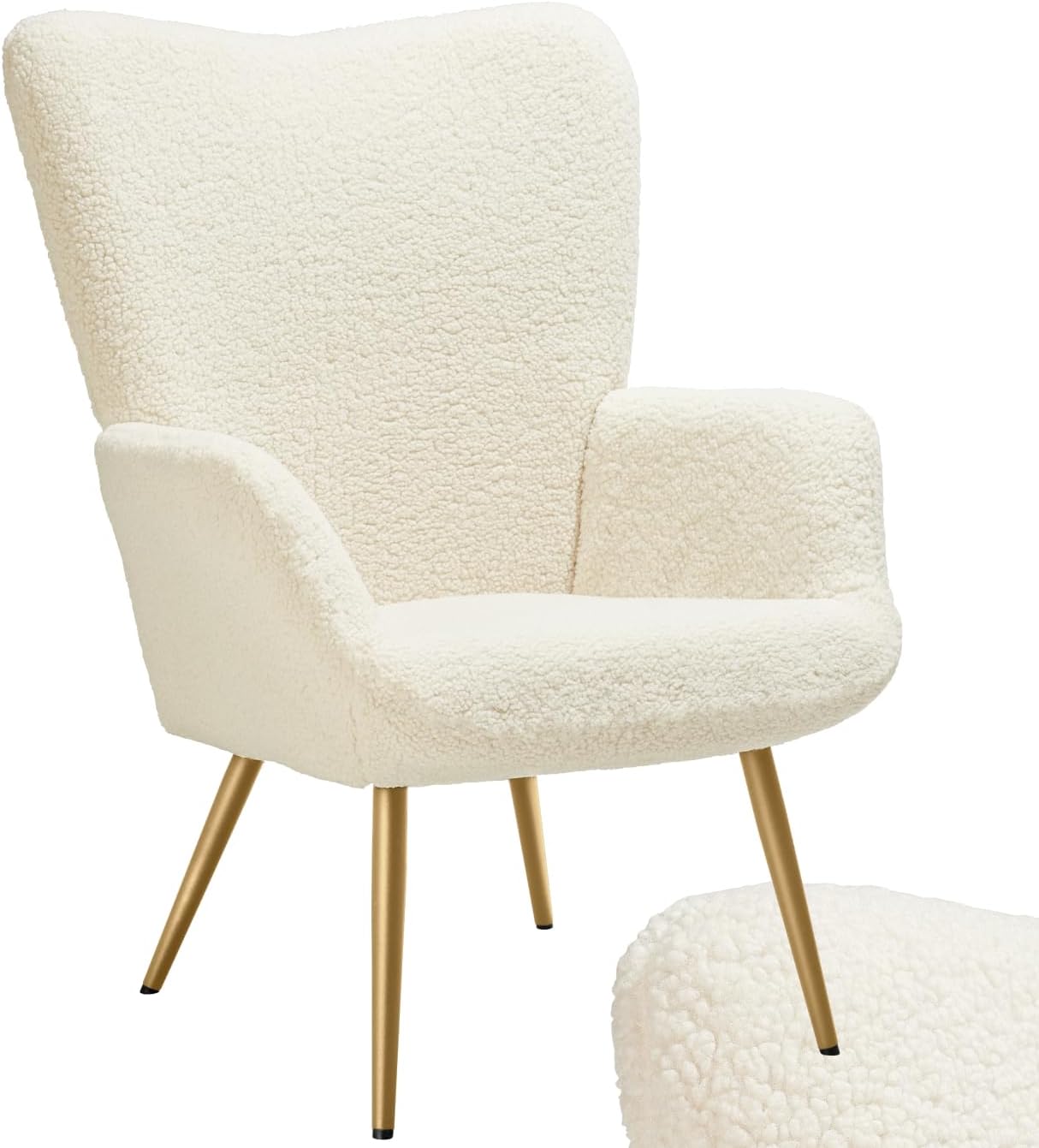Detalle de tectake® Sillón Orejero Estilo Escandinavo 150 kg
