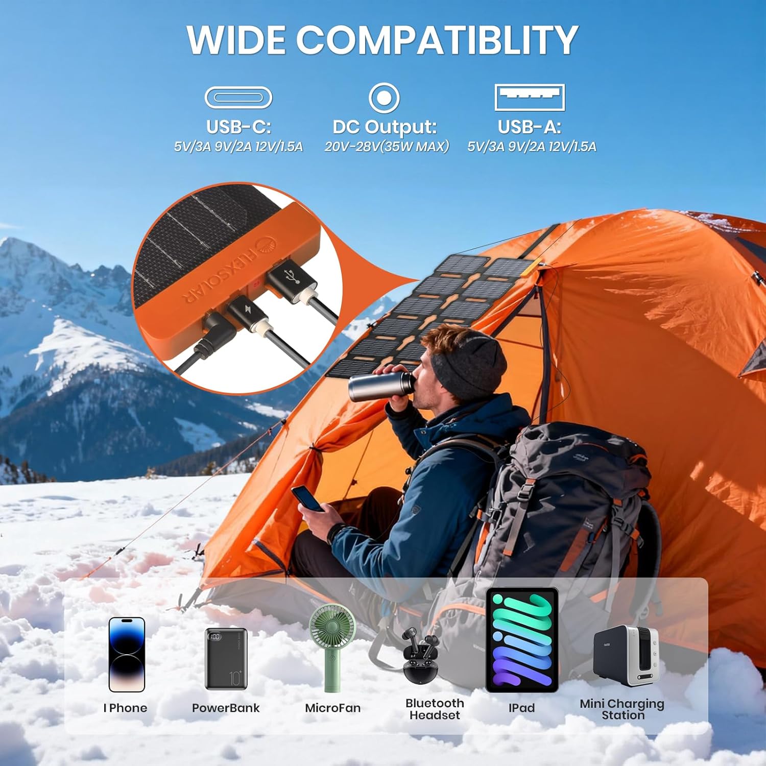 Thumbnail 3 de FlexSolar 36W Portable Solar Charger with USB-A/C Ports