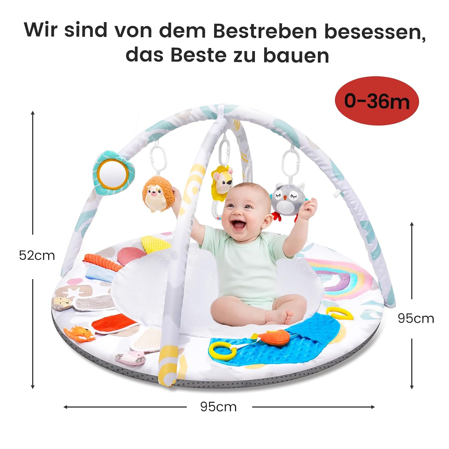 Detalle 2 de Krabbeldecke 95×95×52 cm Spielbogen Baby