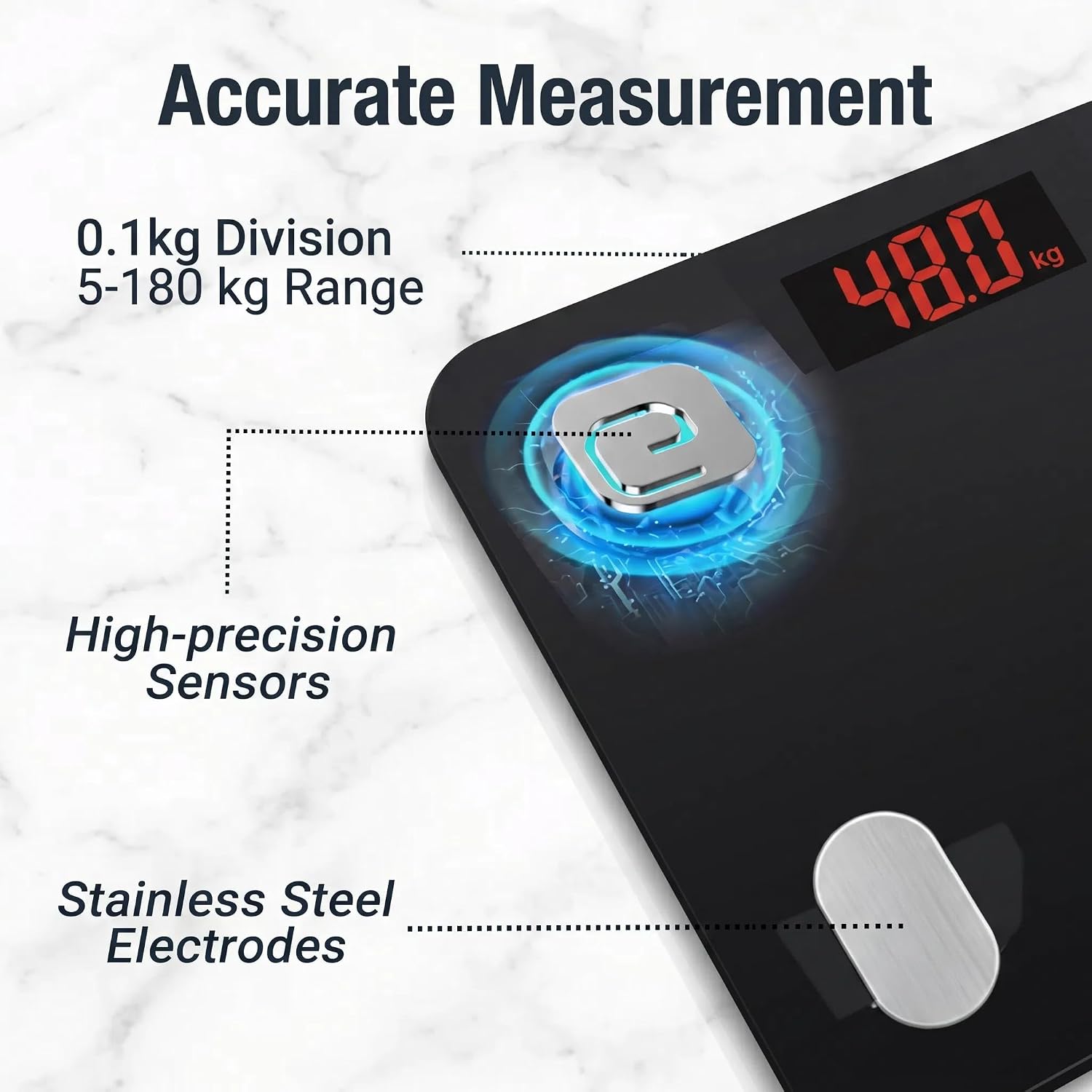 Detalle de HomeFashion HFitness Balance : Pèse-Personne connecté avec 19 indices et appli Bluetooth
