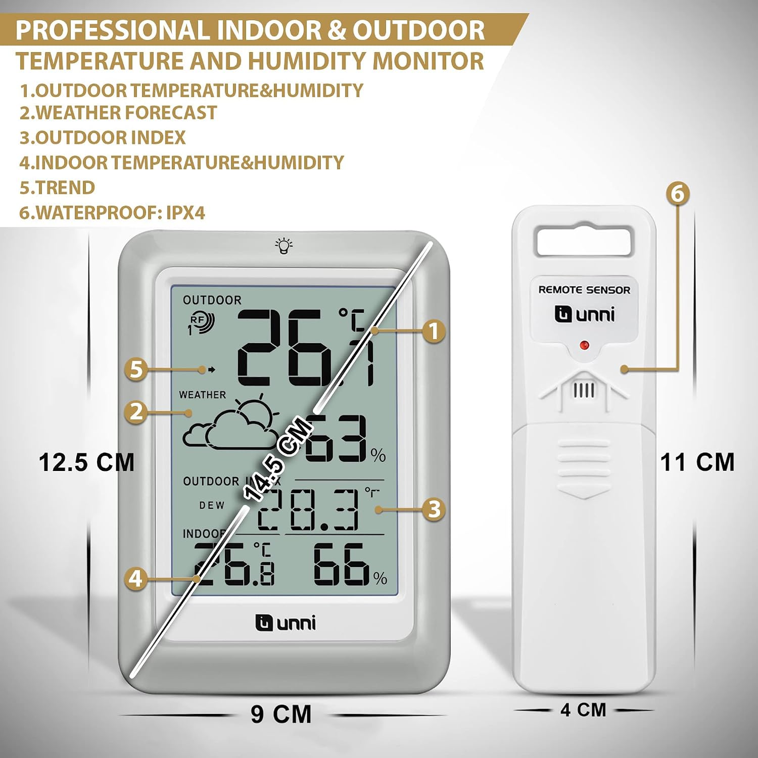 Detalle 2 de U UNNI Wireless Weather Station 100m Range