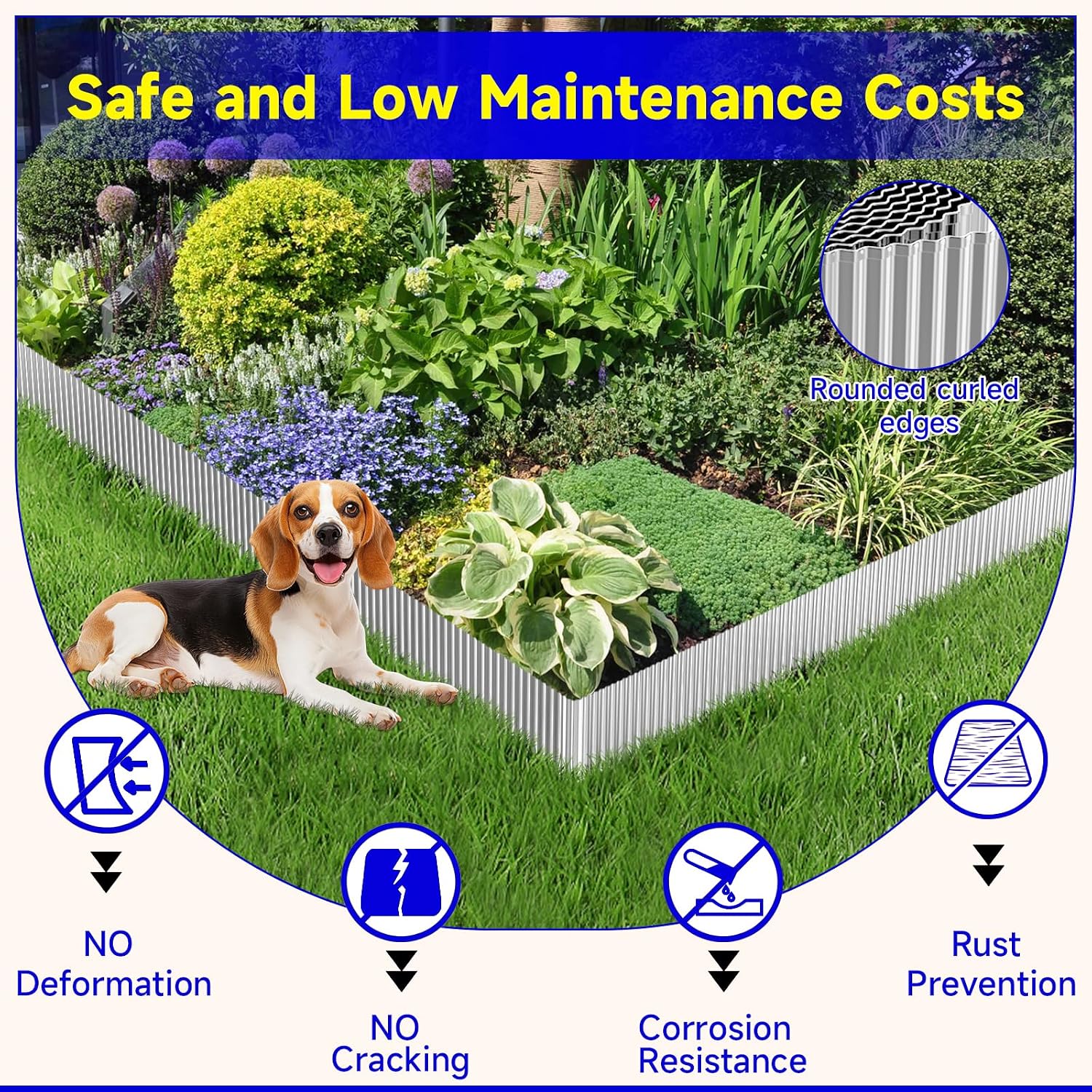 Detalle de GTSABWAY YSBWJ-6X40Ft Corrugated Galvanized Steel Garden Edging
