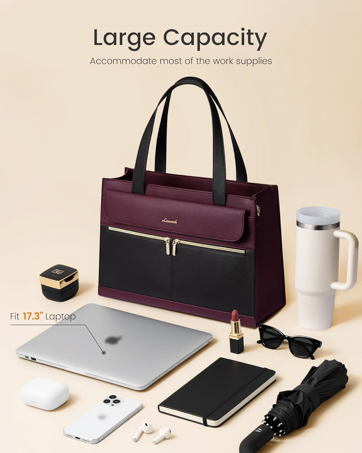 Thumbnail 4 de LOVEVOOK Laptoptasche Damen 17,3 Zoll violett