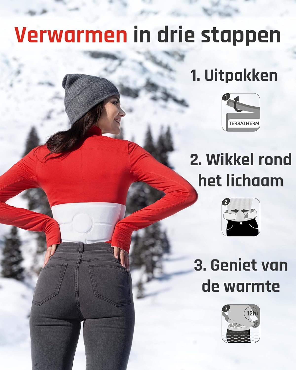 Thumbnail 2 de TerraTherm warmtegordel, 3 stuks, S–XL, luchtgeactiveerde warmte tot 12 uur