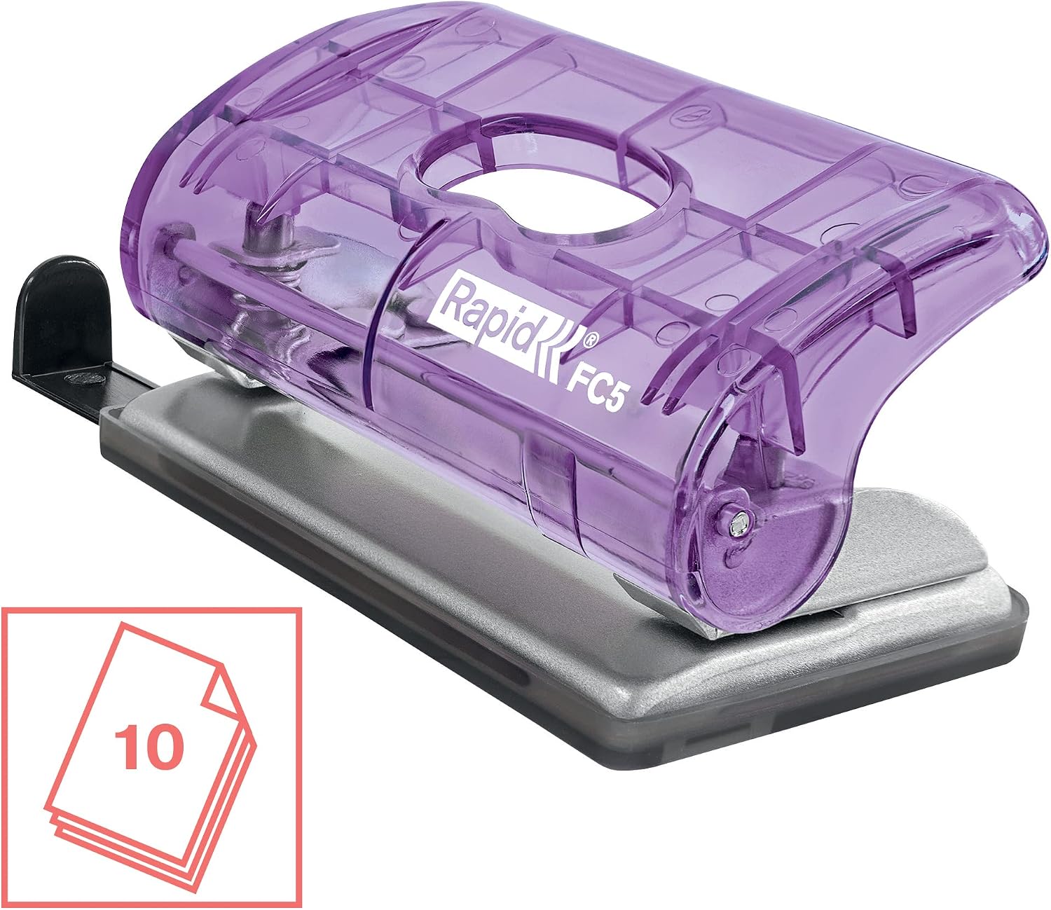 Detalle 2 de Rapid - Mini perforatrice 2 trous Colour'Breeze Lavande (5001334) — compacte, 10 feuilles