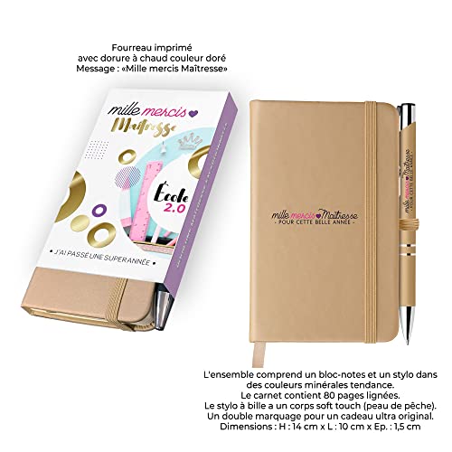 Thumbnail 1 de ÉNJA Création – Carnet et stylo personnalisés pour maîtresse, finition soft touch