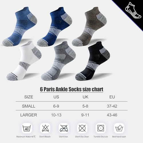Thumbnail 7 de Niorasen Chaussettes de sport pour homme – 6 paires, courtes et rembourrées