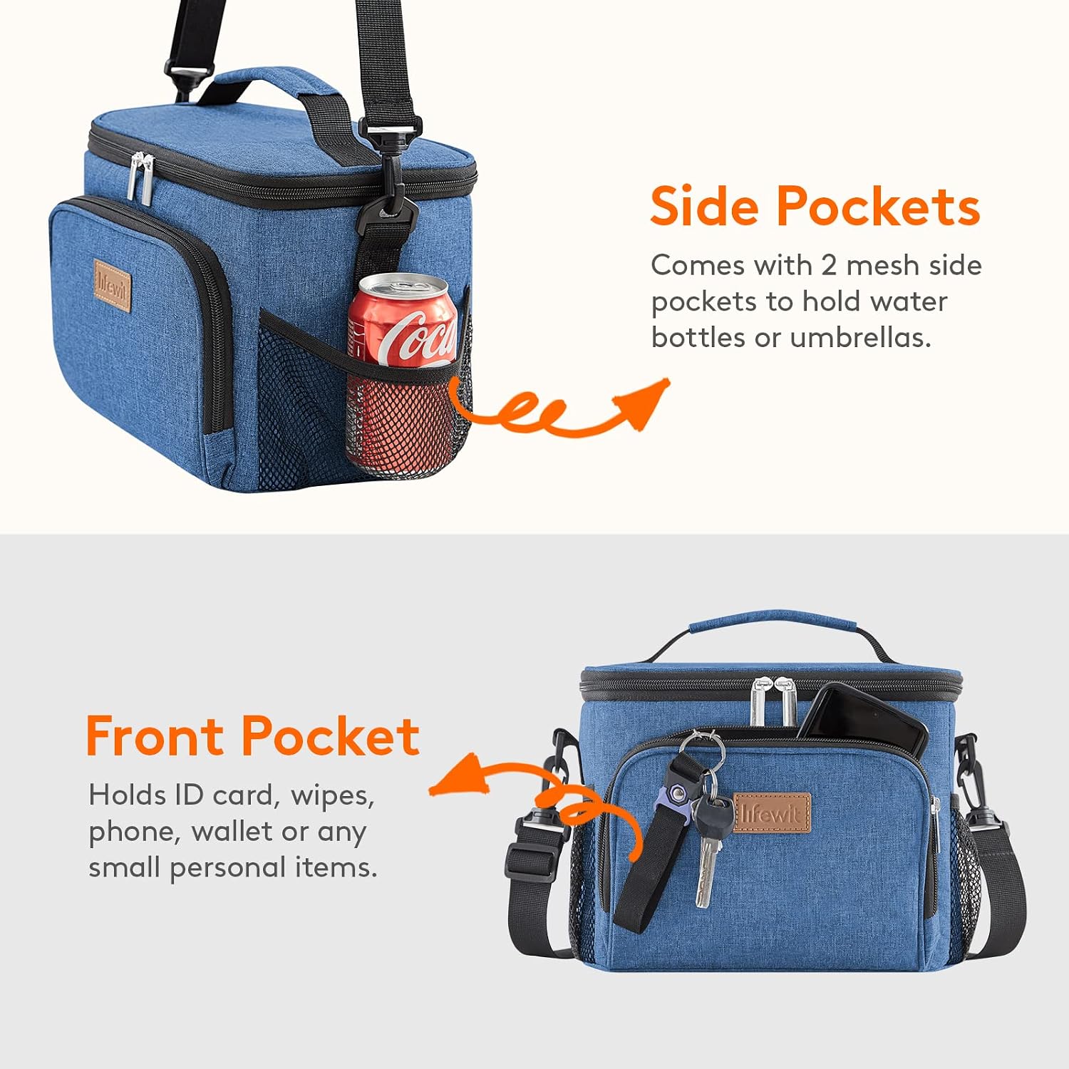 Thumbnail 4 de Lifewit 9L Insulated Lunch Bag, Dark Blue, PEVA Lining and Shoulder Strap