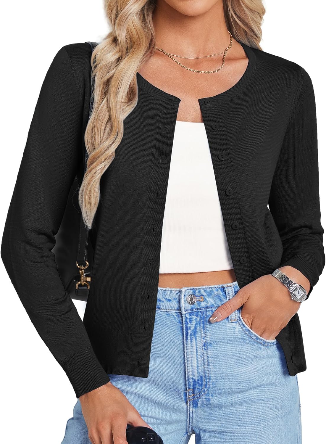 Detalle de GRACE KARIN Long Sleeve Button-Down Cardigan
