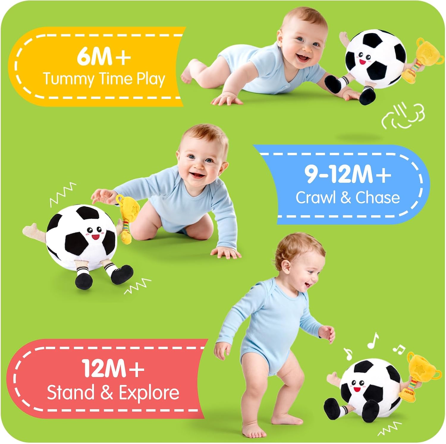 Thumbnail 3 de Hahaland Giochi Neonato Peluche Calcio 3 mesi