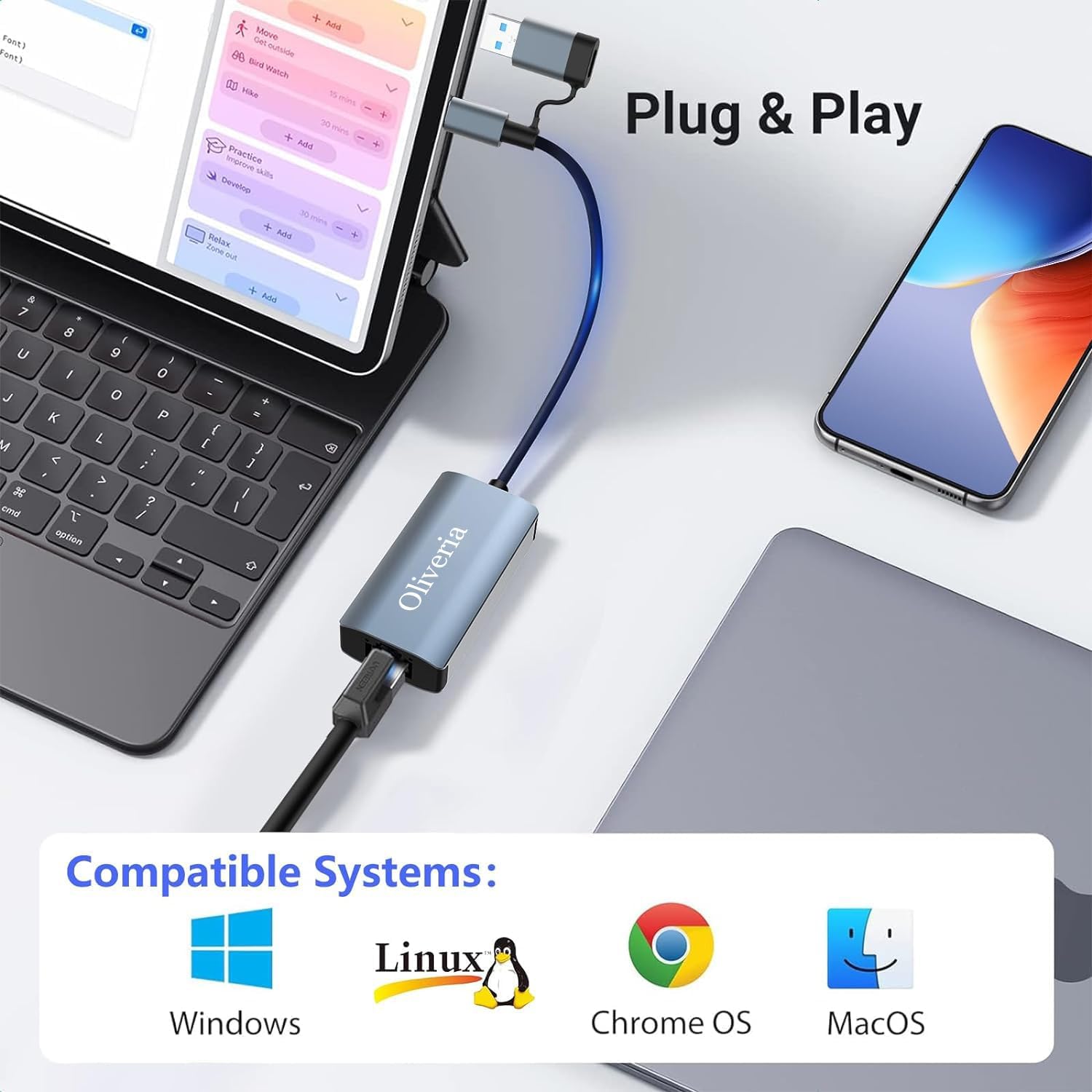 Thumbnail 3 de Oliveria USB-C a Ethernet 1000 Mbps 📡