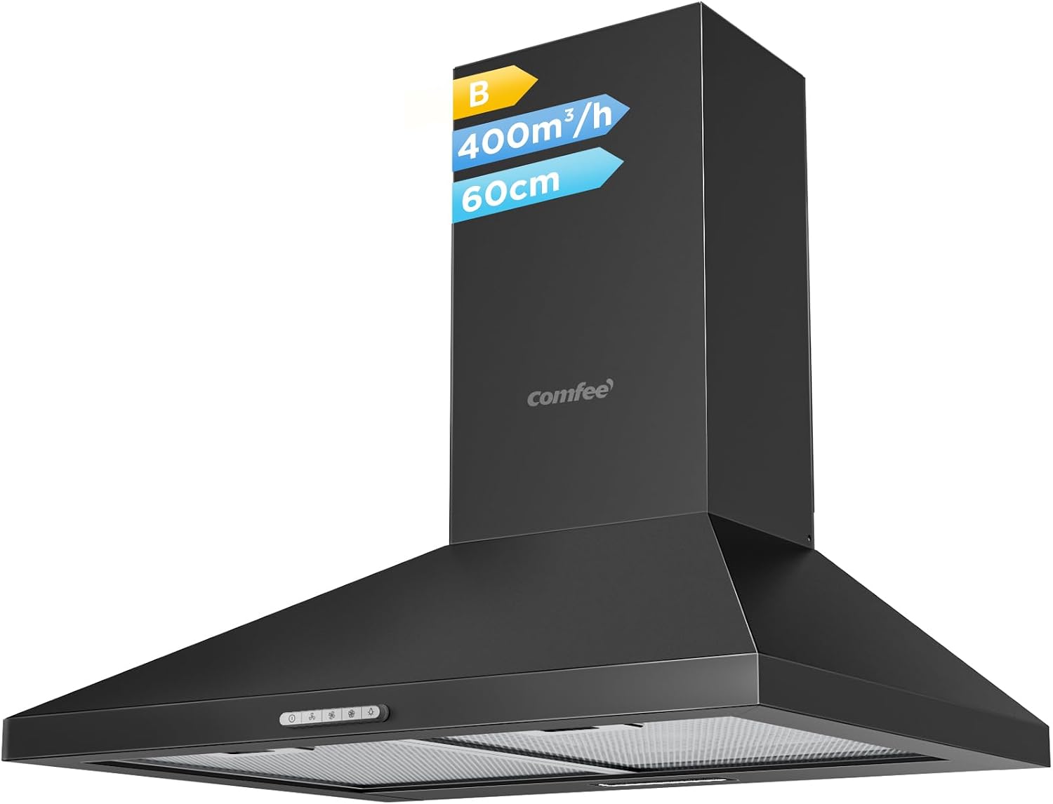 Imagen de COMFEE' 60cm Chimney Cooker Hood (Wall Mounted) in Black en OfertitasTOP