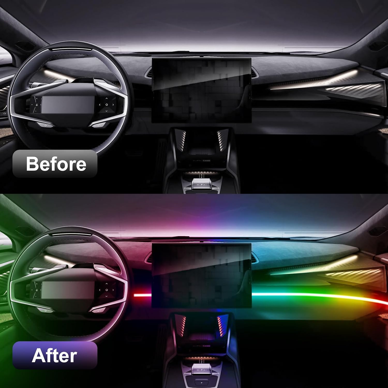 Thumbnail 5 de GPJYD Acryl Auto LED Innenbeleuchtung RGB 110 cm