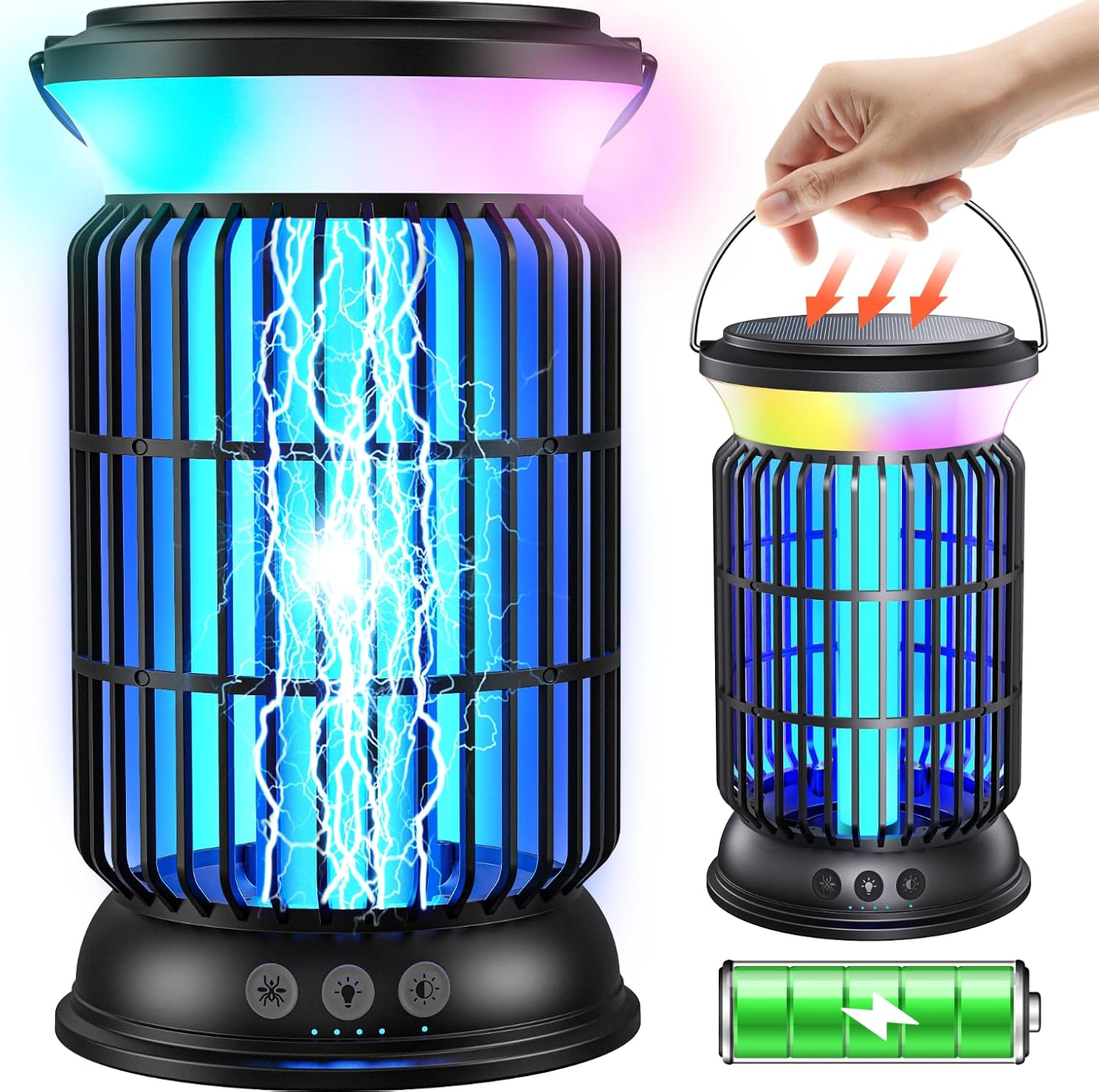 Detalle de Sayneep Solar Bug Zapper Outdoor, 4 in 1 Outdoor Essential