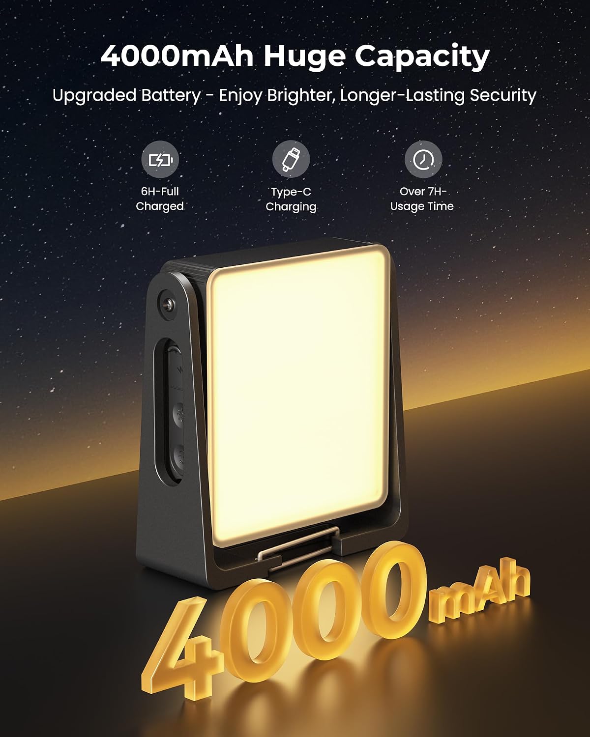 Thumbnail 4 de PopoIron Rechargeable Camping Lantern, 4000mAh, 300 Lumens, 3 Colours