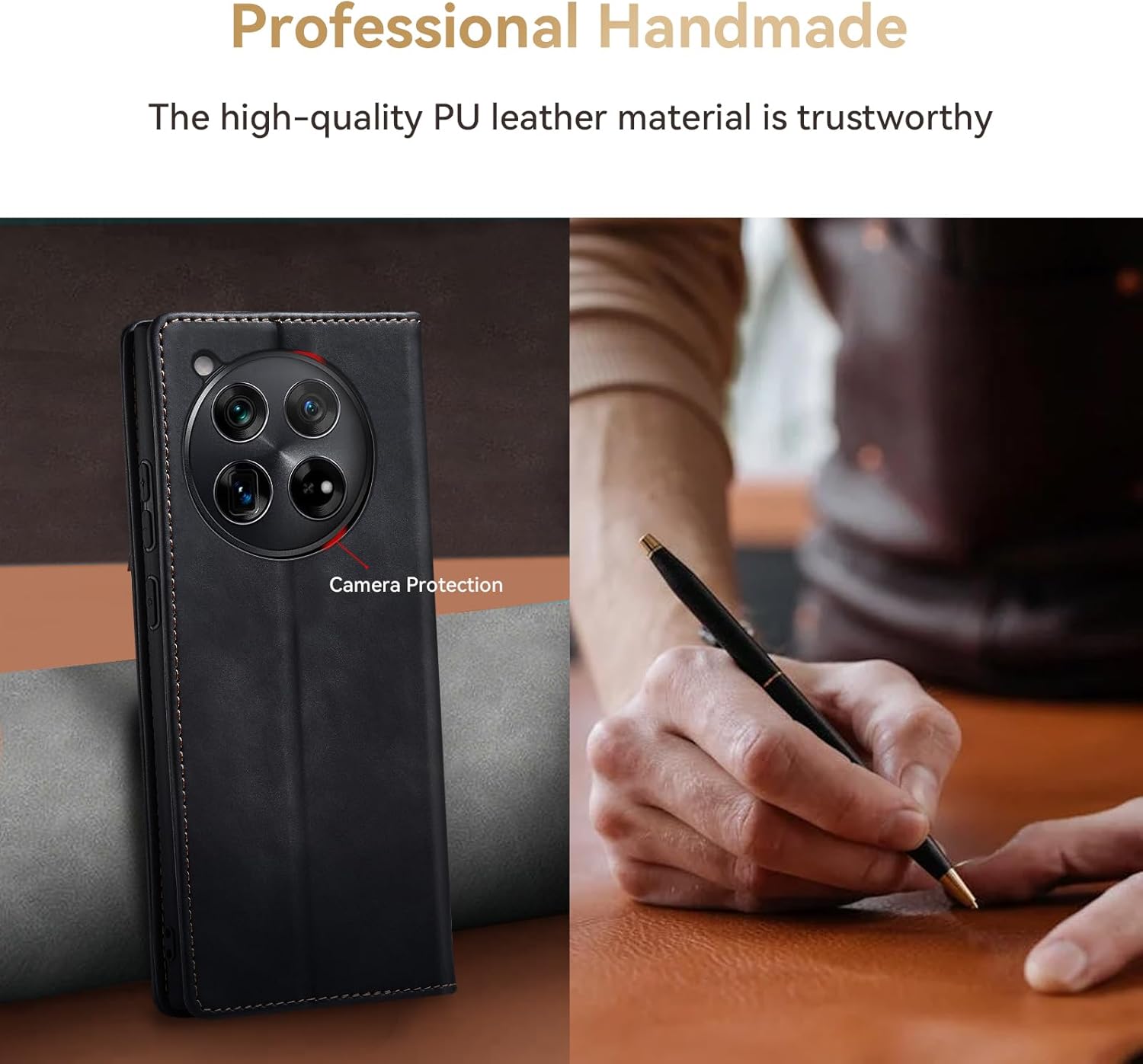 Thumbnail 6 de KIOTROUO Case for OnePlus 12 Leather Wallet Case with Card Holder, Kickstand, Magnetic Closure