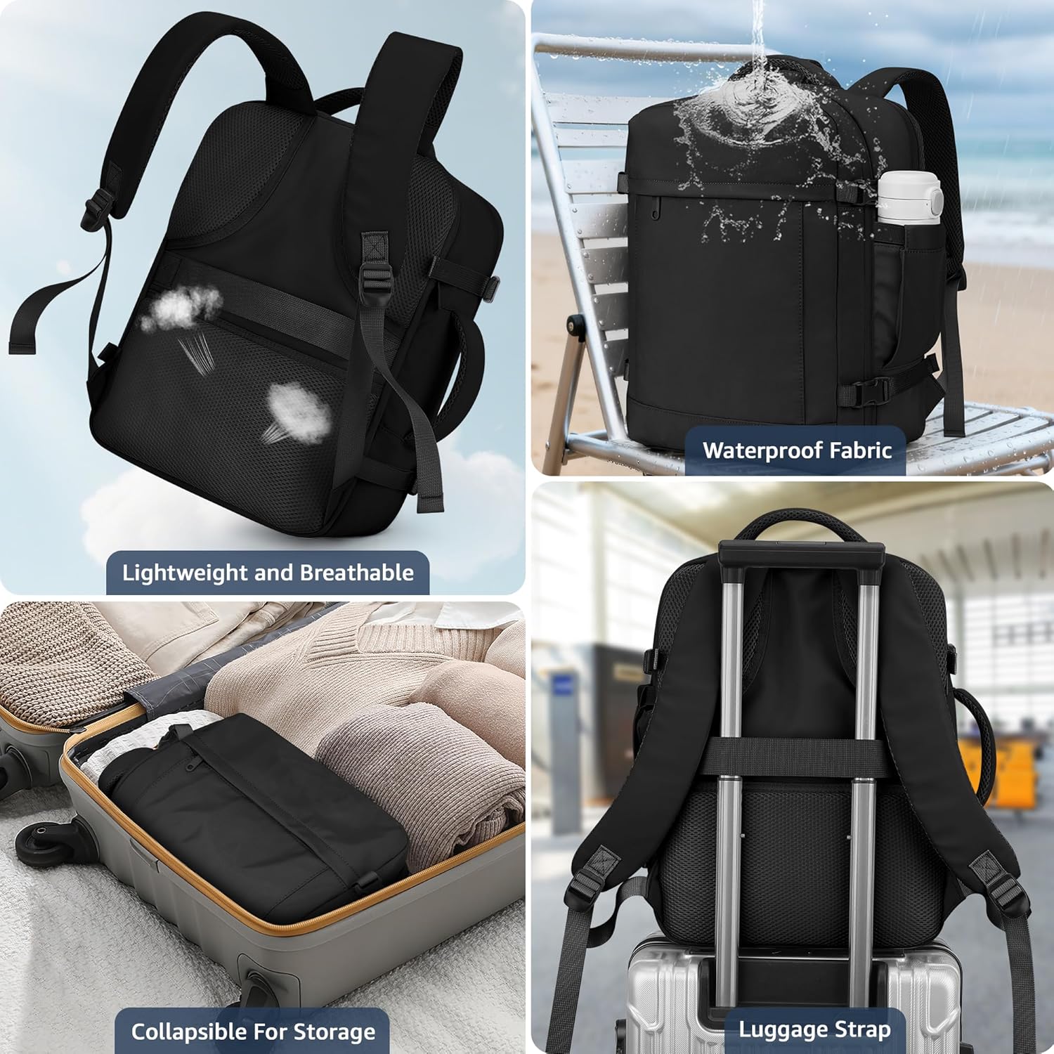 Thumbnail 4 de ETRONIK for Easyjet Cabin Bag 45x36x20cm: 30L Underseat Carry-On with 15.6in Laptop Padded Compartment