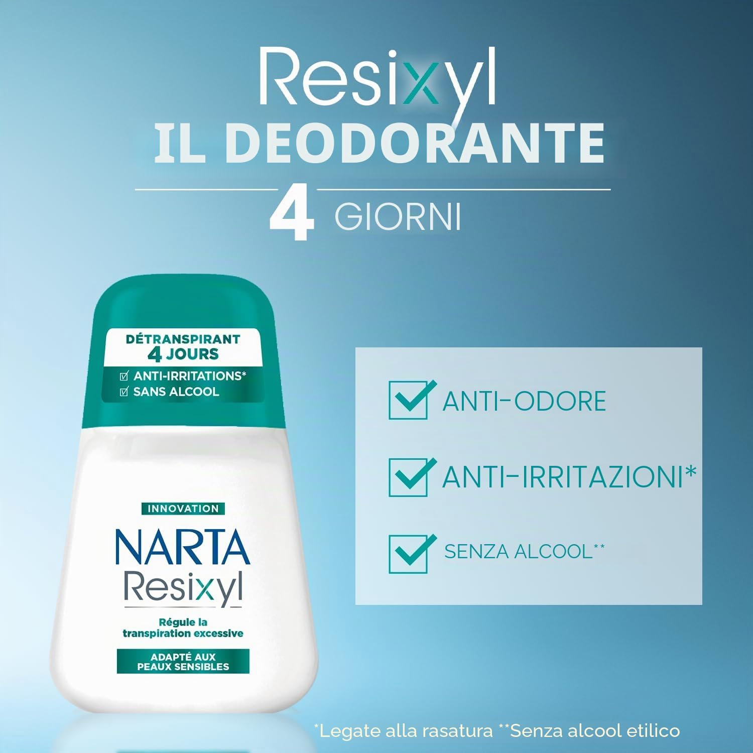 Thumbnail 1 de NARTA Resixyl Deodorante a sfera da donna – Distraspirante 4 giorni, 0% alcool, pelle sensibile