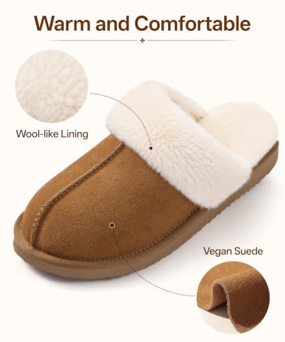 Thumbnail 5 de Litfun Women Winter Fuzzy Foam Slippers Indoor Outdoor, Chestnut 4