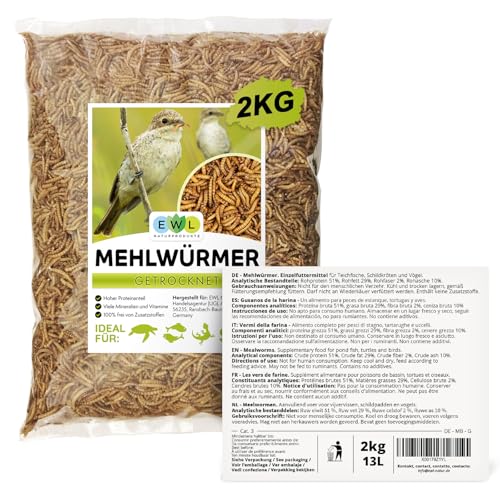 Thumbnail 7 de EWL Getrocknete Mehlwürmer 2kg (13L) – Natürliches Vogelfutter & Wildvogelfutter von EWL Naturprodukte