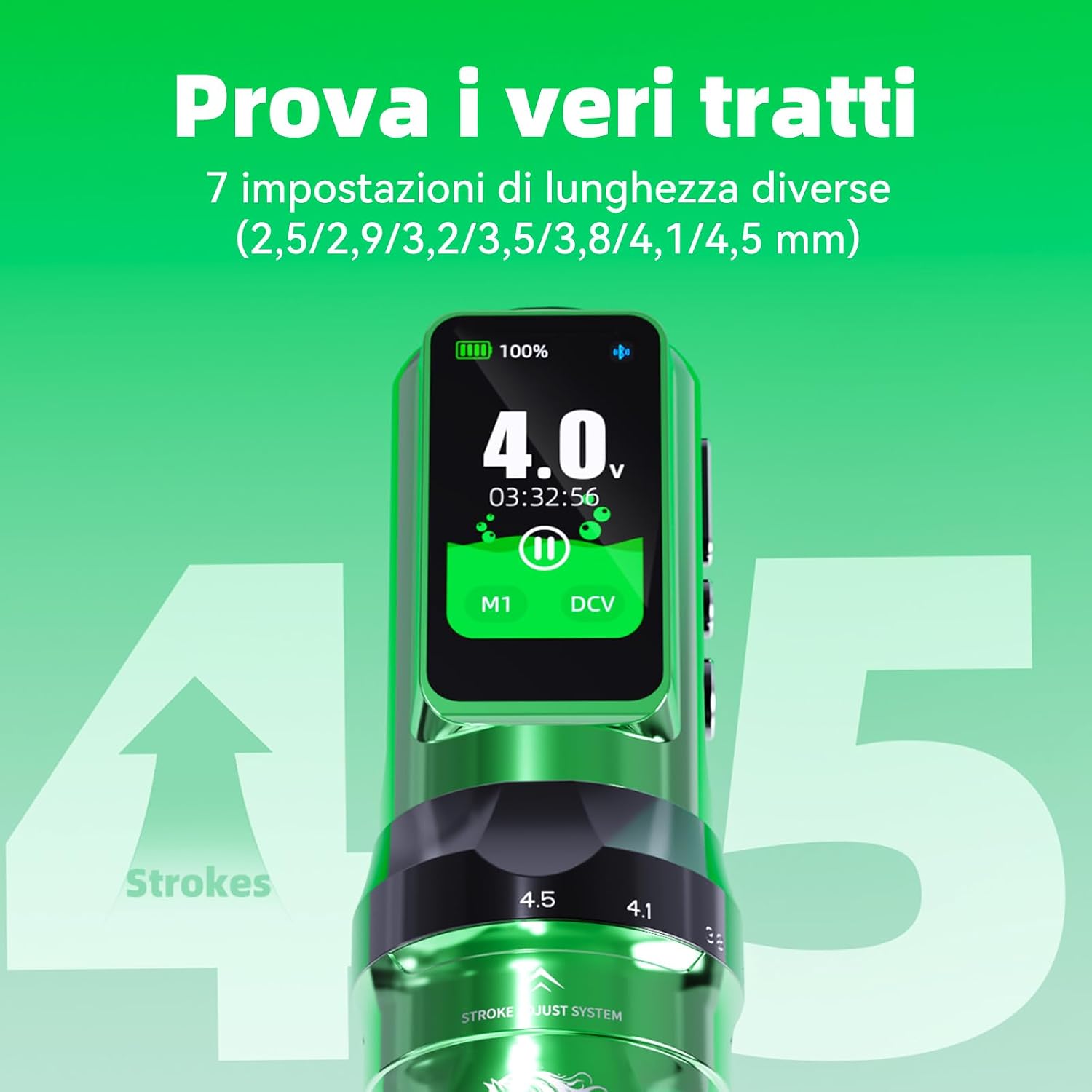 Detalle de Dragonhawk Penna Fold Pro (Year of the Horse Edition) macchina per tatuaggi wireless con corsa regolabile 2,5–4,5 mm