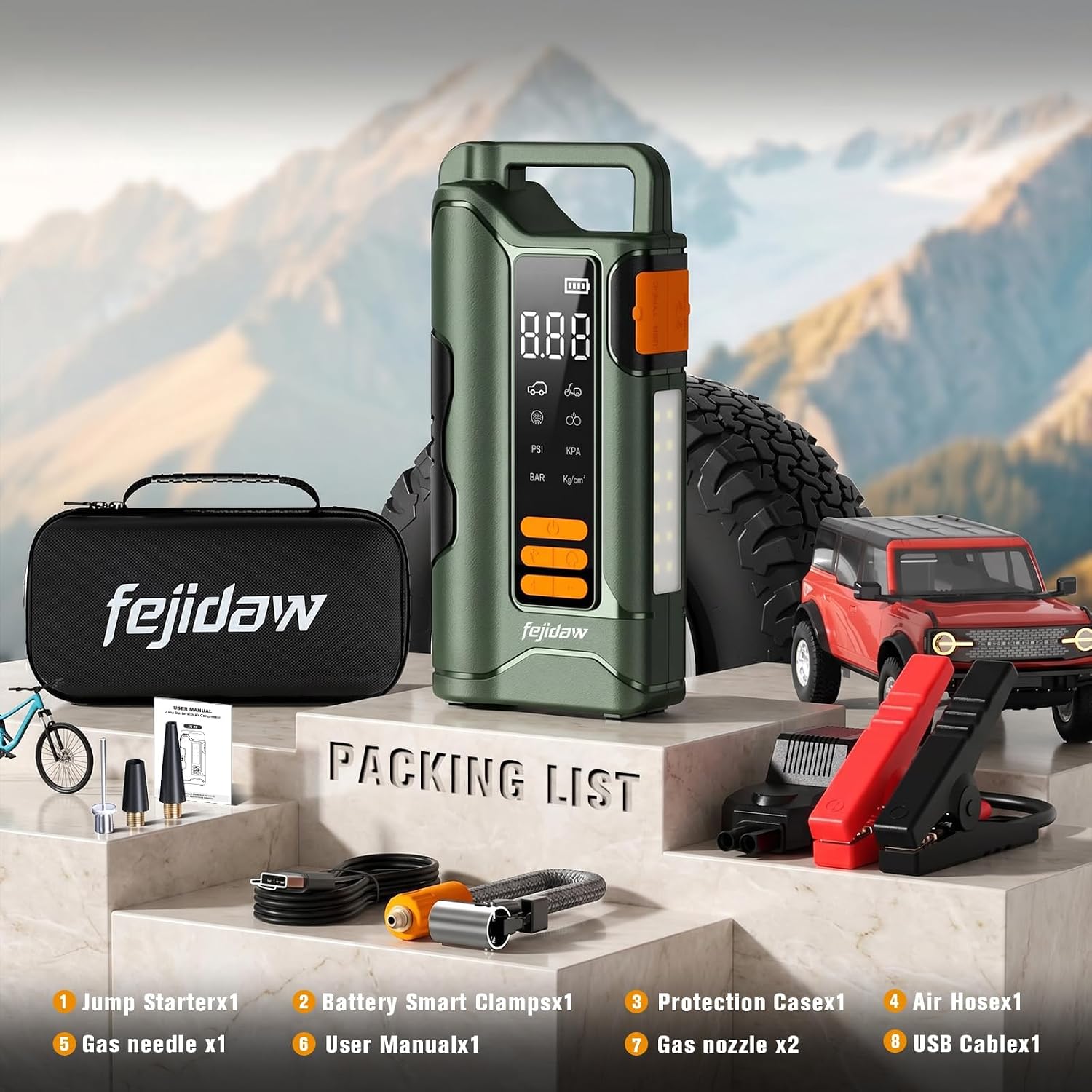 Detalle 2 de Jump Starter with Air Compressor 6000A