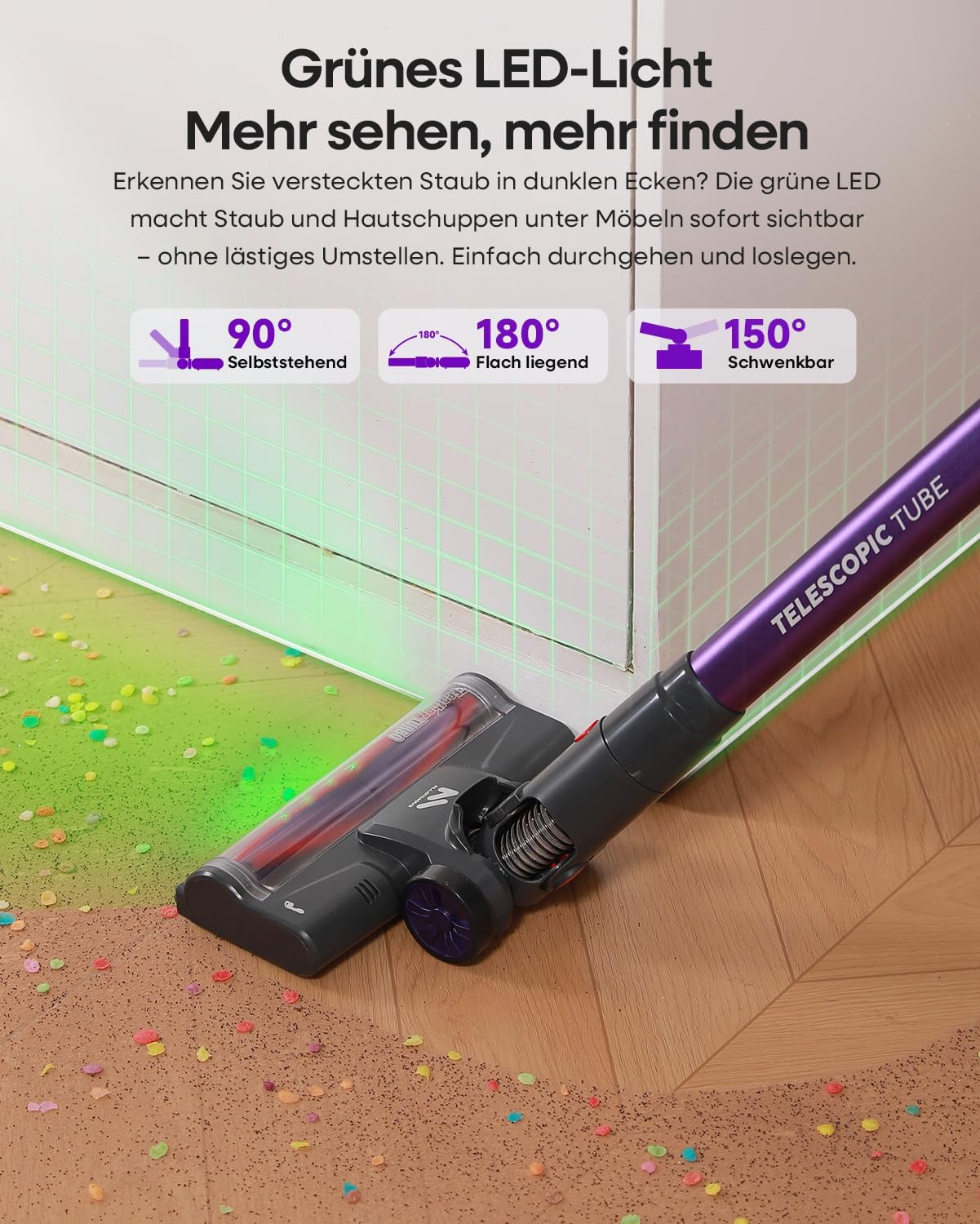 Detalle 2 de Cordless Vacuum Cleaner 45 KPa 60 mins 450W 🧹