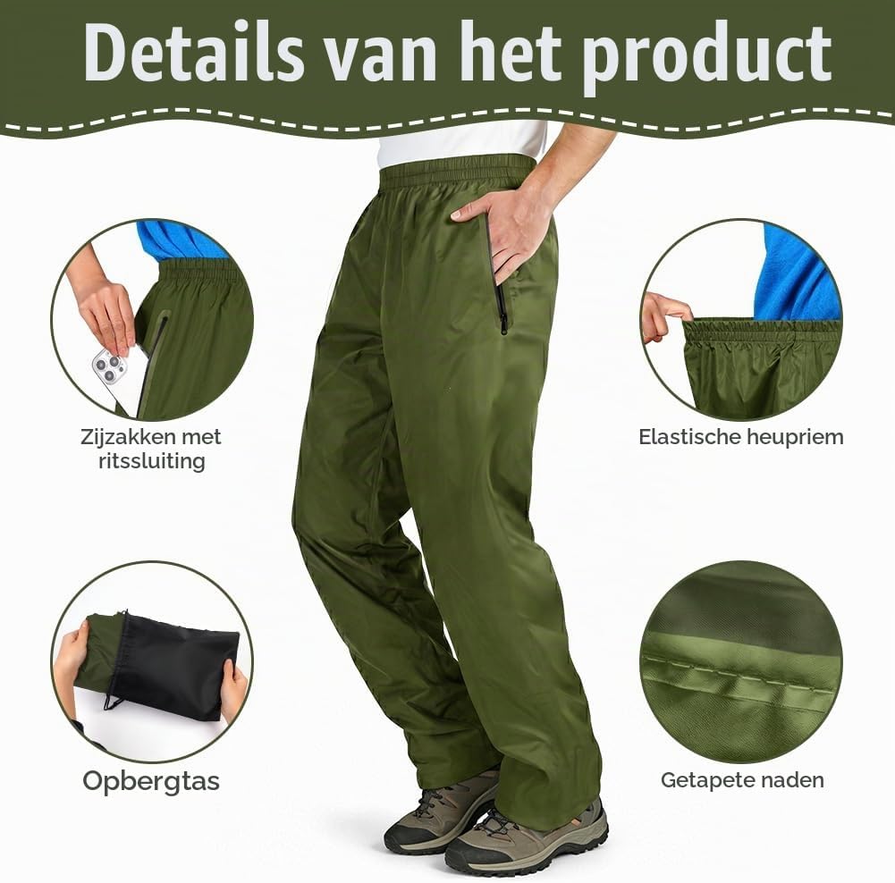Thumbnail 3 de BSBUY waterdichte regenbroek van polyester, licht en winddicht