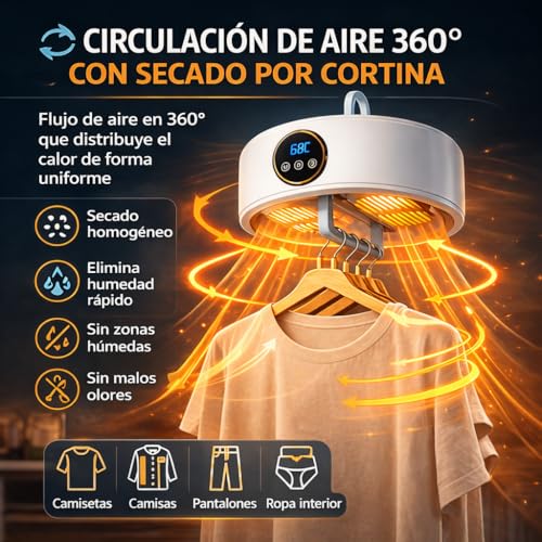 Thumbnail 1 de ZALEZ Secadora de Ropa Portátil: secado 360° con temperatura suave y temporizador