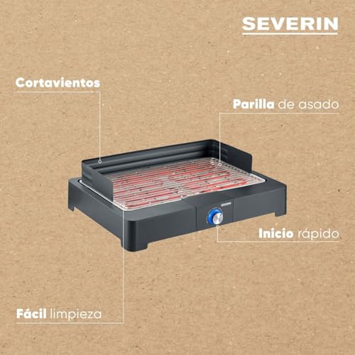 Detalle 2 de Severin Barbacoa de mesa con parrilla de acero inoxidable (PG 8565) –Versión eléctrica para interior y exterior