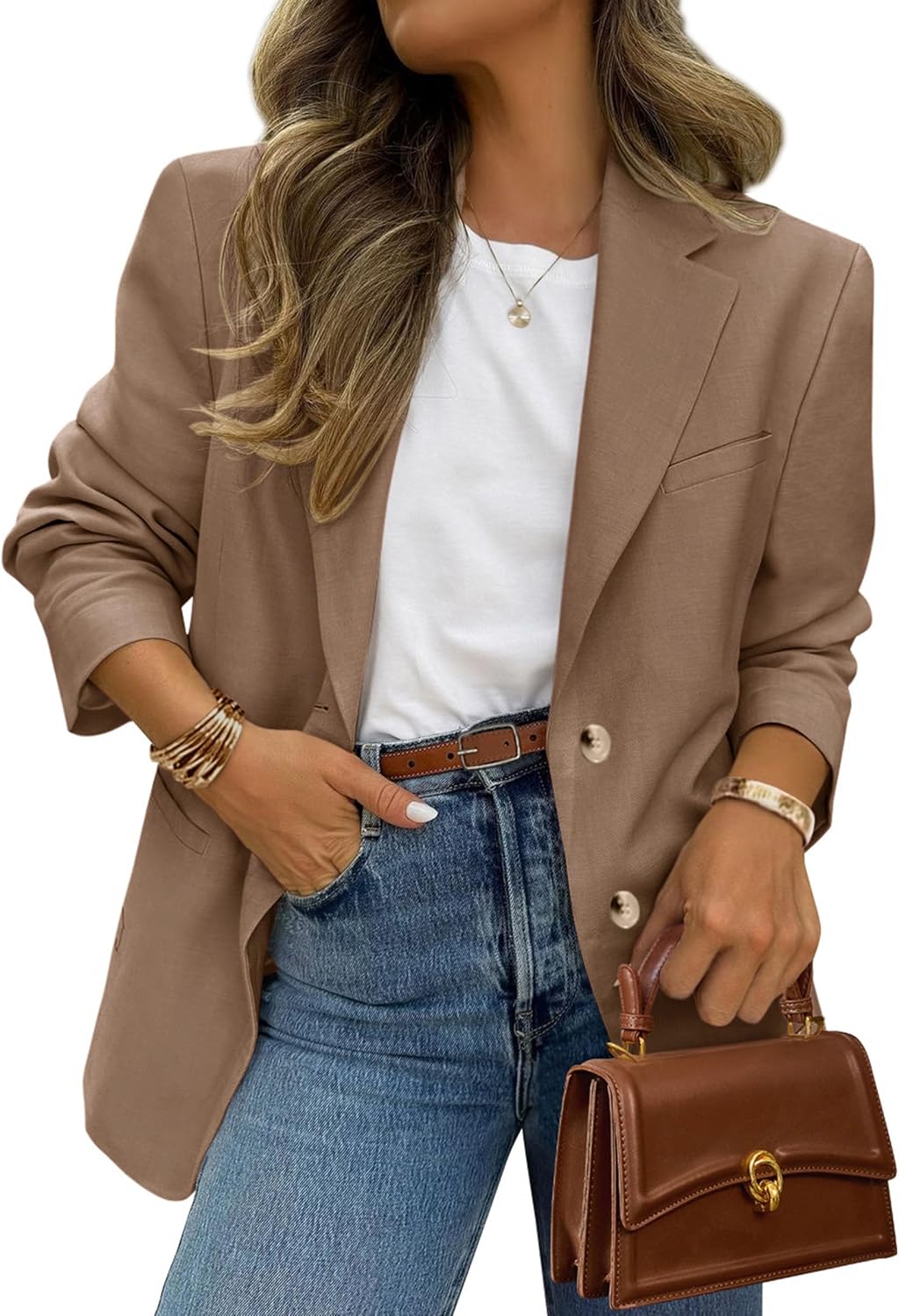 Thumbnail 5 de PRETTYGARDEN 2026 Women’s Business Casual Blazer Jacket (Notch Lapel, Open Front, Pockets)