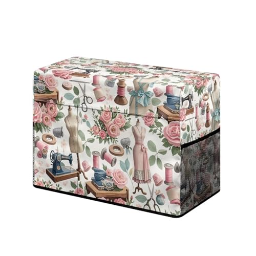 Detalle 2 de Drnuikhe Sewing Machine Cover with Storage Pockets – Dust & Pet Hair Protection for Standard Machines