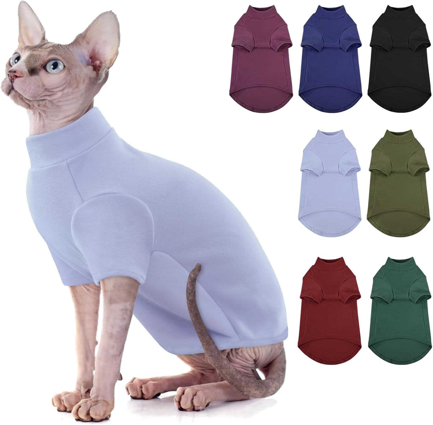 Thumbnail 5 de AOFITEE Turtleneck Jumper for Cats (Soft Fleece) – Green, size L