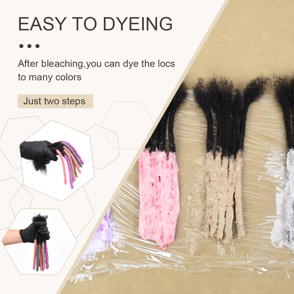 Detalle de DAIXI 0.4cm Dreadlock Extensions – 10 Inch, 60 Strands, 100% Human Hair