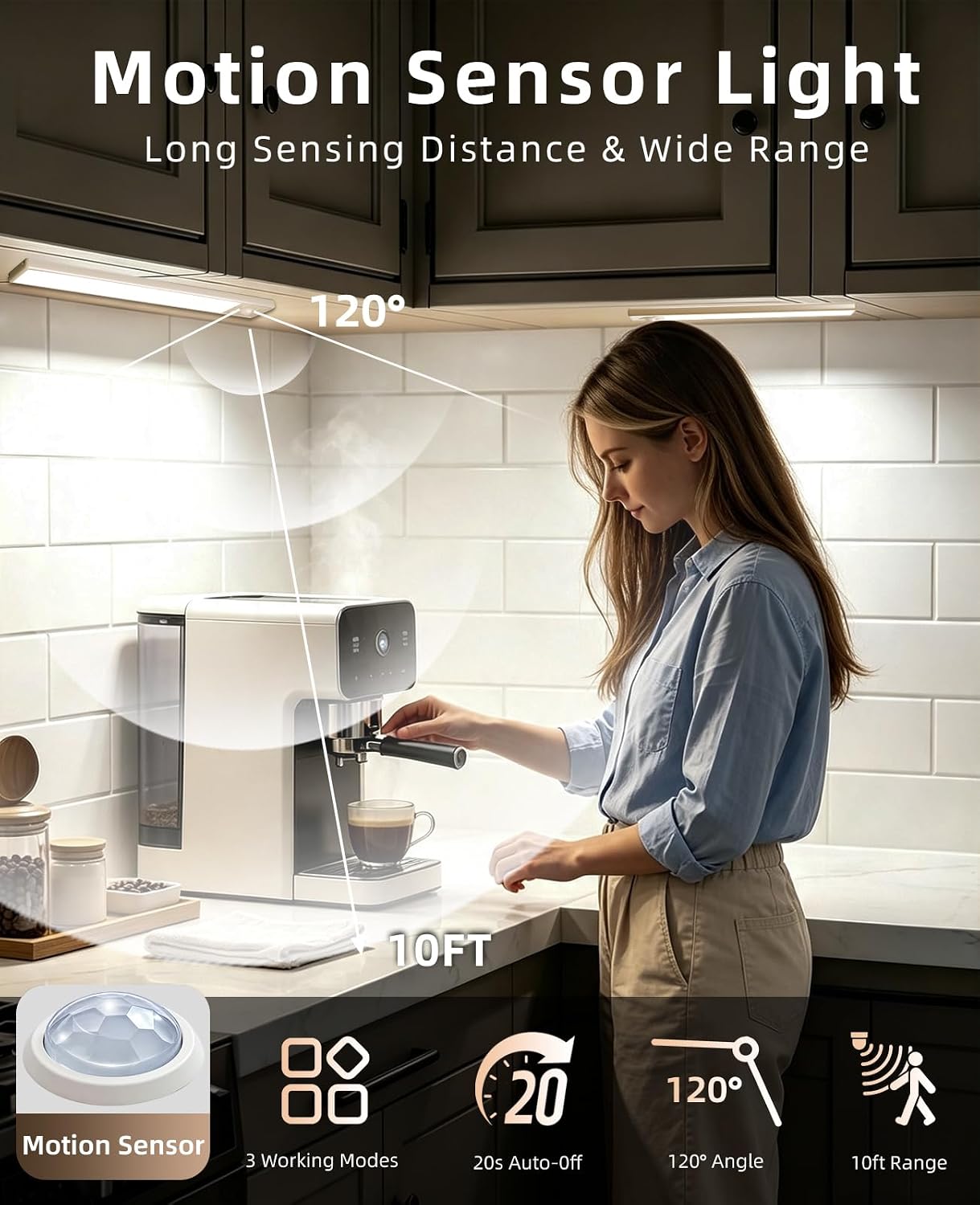 Detalle de Wireless Motion Sensor Under-Cabinet Light, 1000mAh