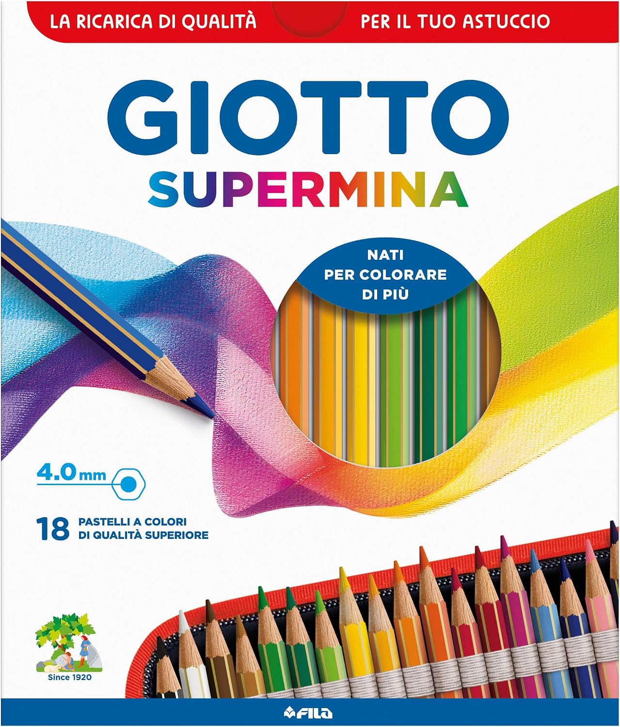 Detalle 2 de GIOTTO Supermina - Astuccio da 24 Matite a Pastello Colorate 3,8 mm