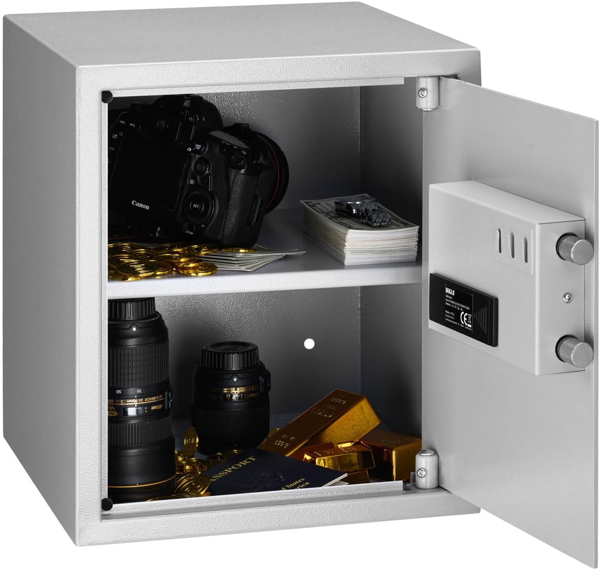 Detalle de BAKAJI Elektroniczny sejf 56 l, 40 × 35 × 40 cm, szary