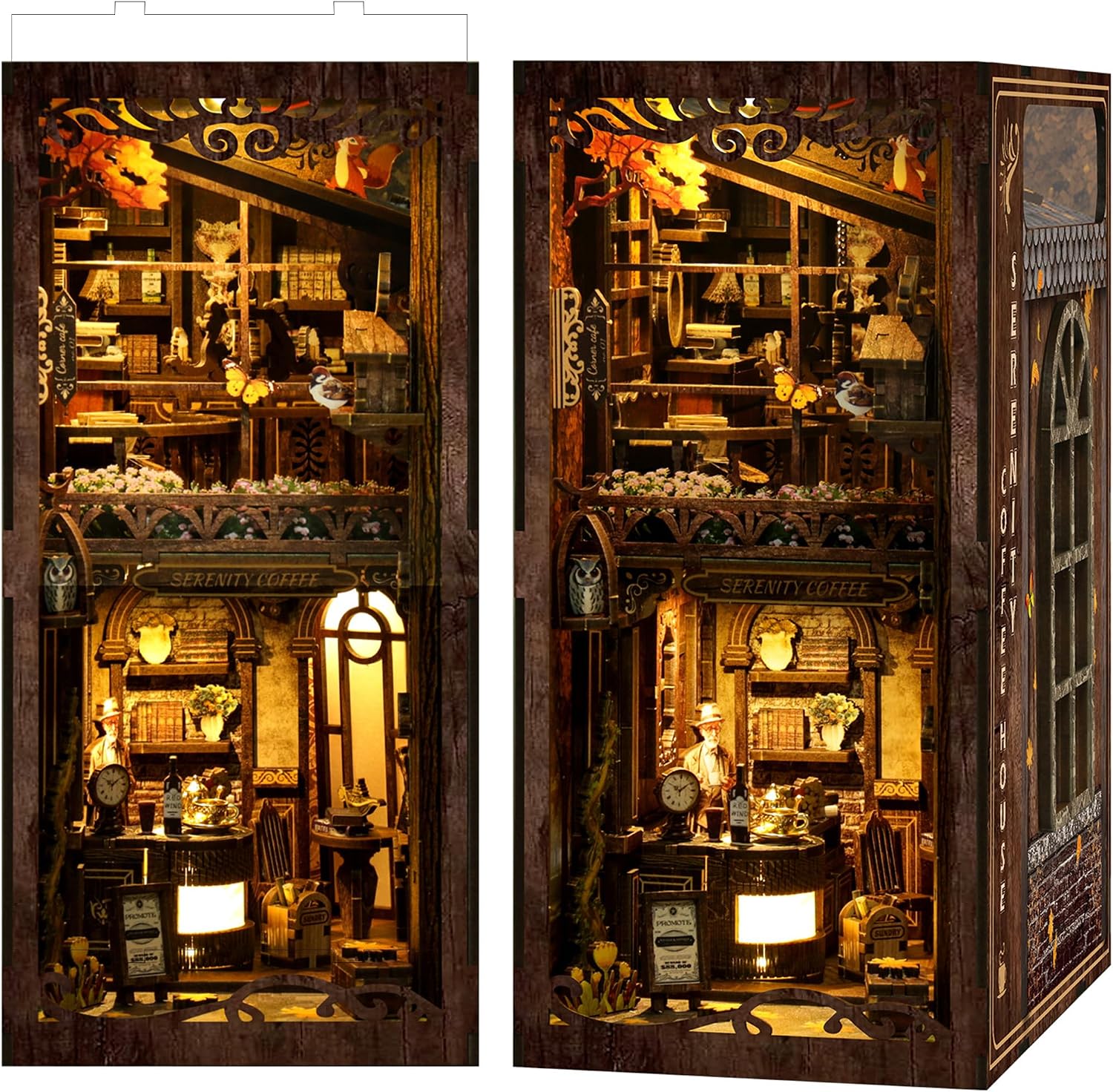 Detalle de LUMYCE Kit Book Nook DIY per Adulti: Diorama in Miniatura con Luci LED per Librerie e Scrivania