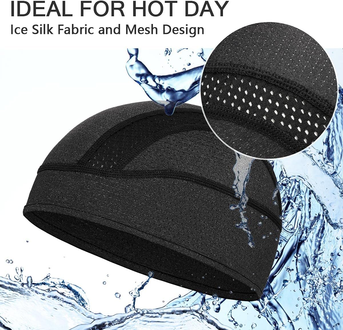 Detalle 2 de Skull Cap Helmet Liner Beanie – Cooling Mesh Under-Helmet Hat
