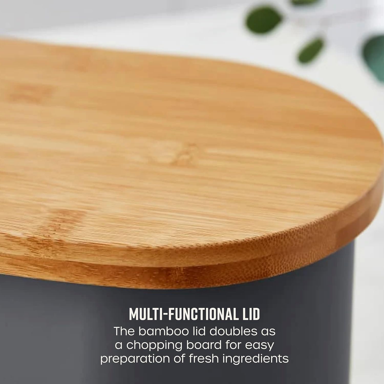 Thumbnail 2 de Swan Nordic Bread Bin with Bamboo Lid