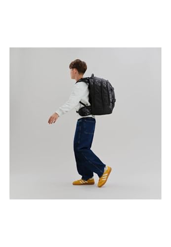 Detalle de Satch Schulrucksack Pack Street Ink – Grau: Durchdacht organisiert und ergonomisch