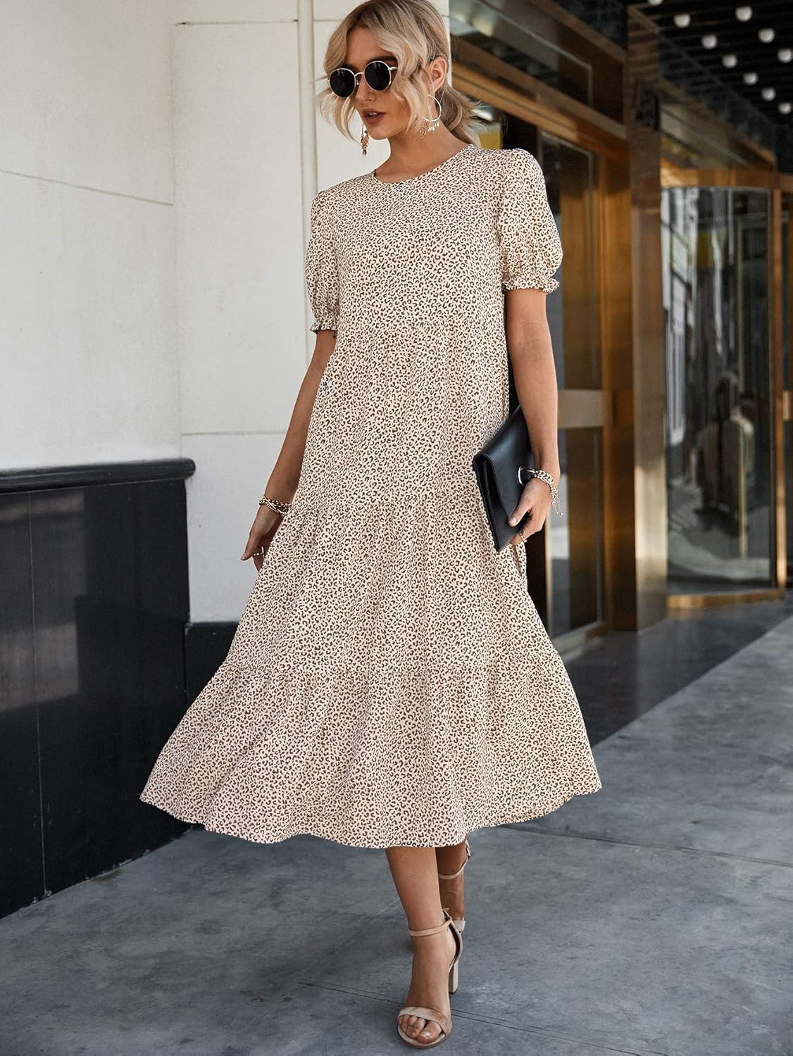 Detalle de PRETTYGARDEN Summer Dresses for Women 2026 – Floral Boho Midi Sun Dress