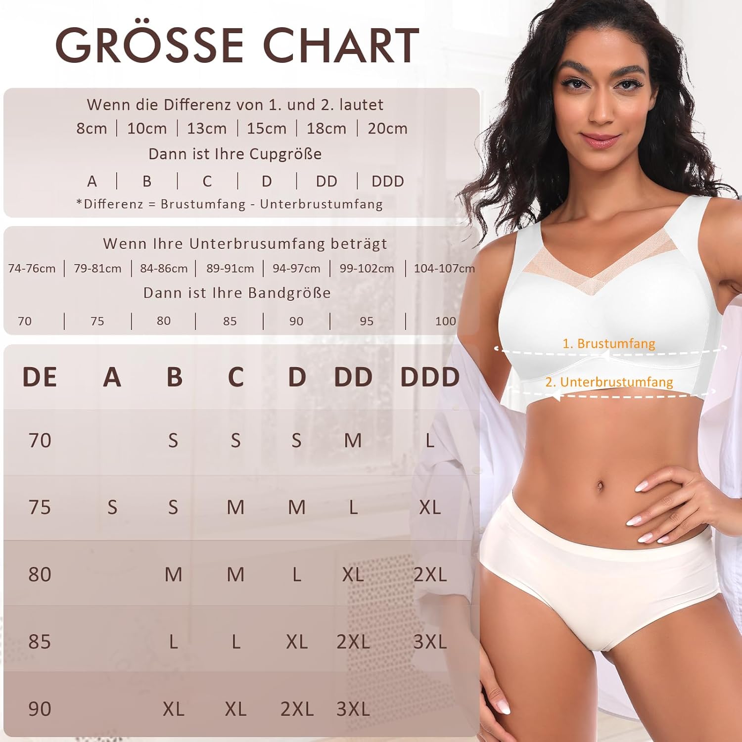 Thumbnail 5 de Nahtloser Damen-BH ohne Bügel (Bügelloser Soft-BH) mit gepolsterten Cups und Tüllbesatz