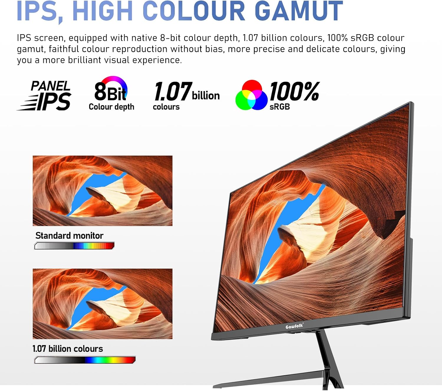 Thumbnail 2 de Gawfolk 27 inch IPS 2K QHD monitor 75Hz