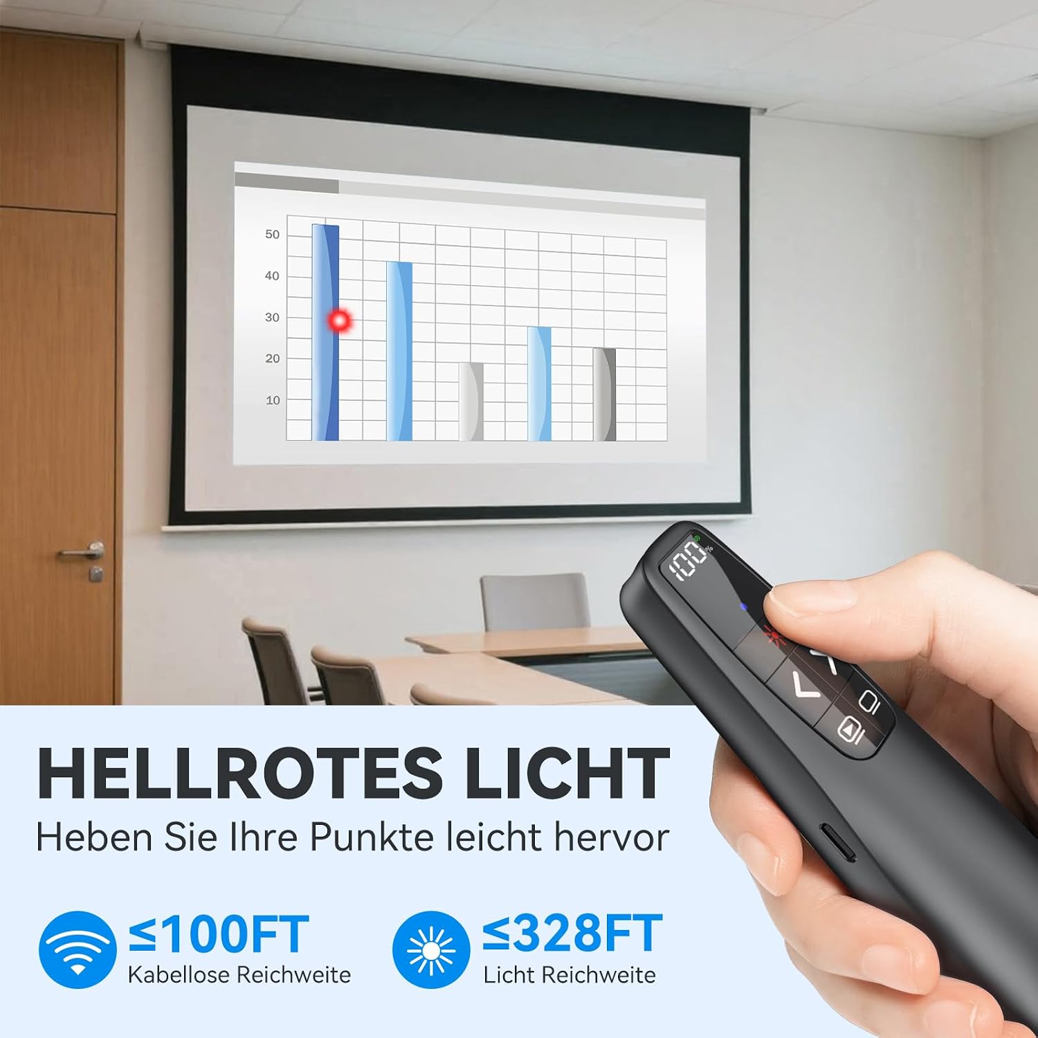Detalle 2 de USB-C Präsentationsfernbedienung mit 100 ft