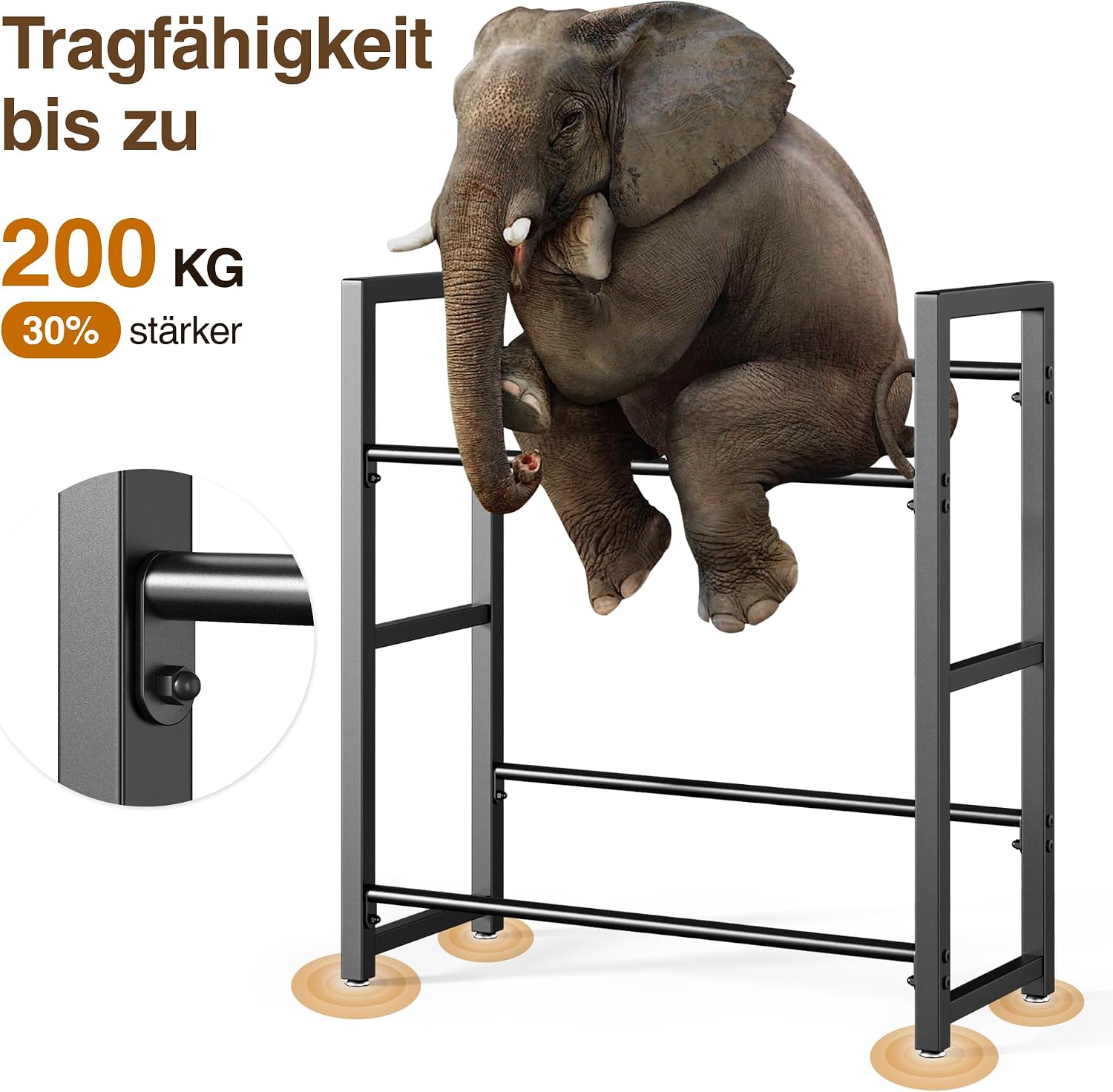 Thumbnail 4 de jockcaras Getränkekistenregal für 4 Getränkekisten – Schwarz Metall, stabil & platzsparend
