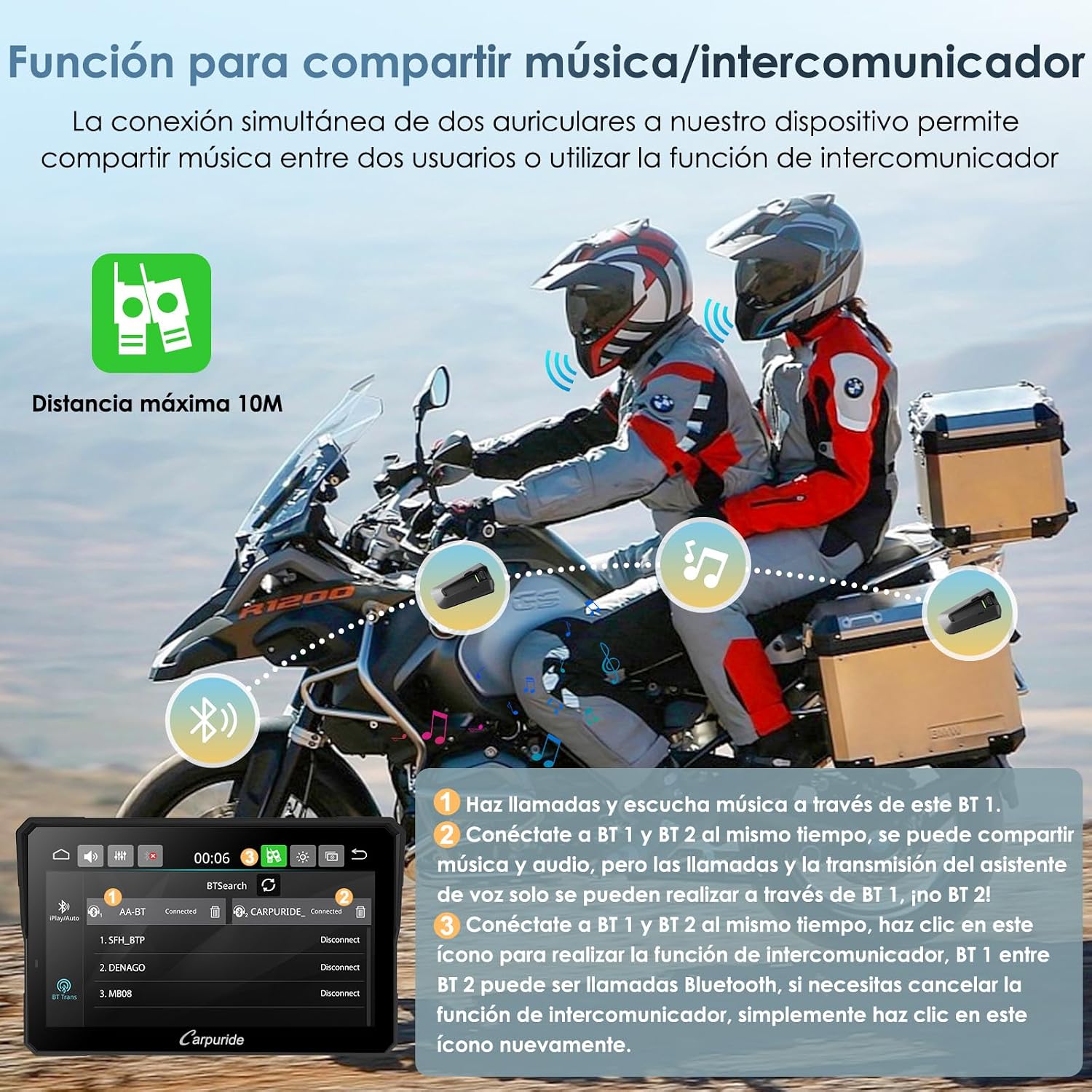 Thumbnail 5 de Carpuride W702T Pro 7" Pantalla para moto