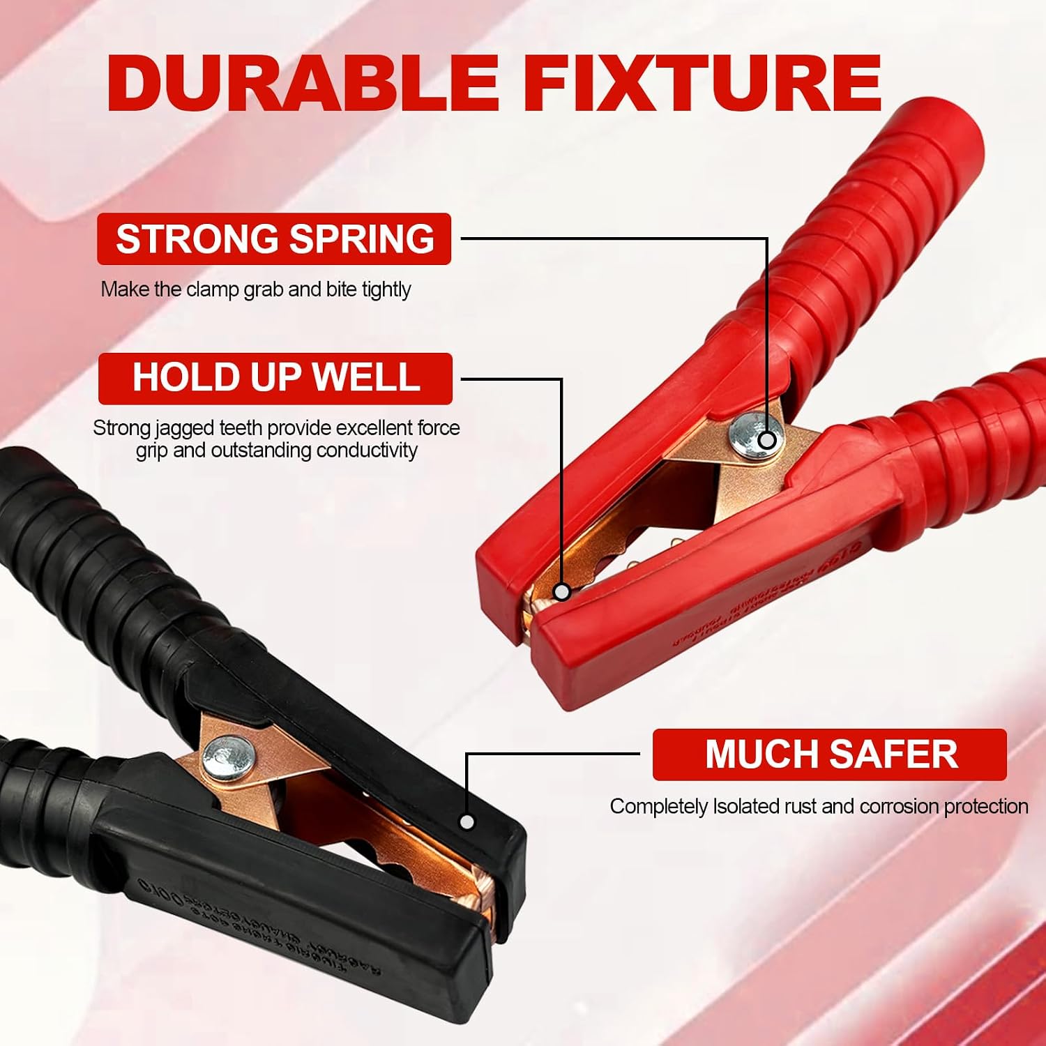Detalle de TAOBWN 3m 3000A Jump Starter Cables: Heavy-Duty, Insulated Booster Leads