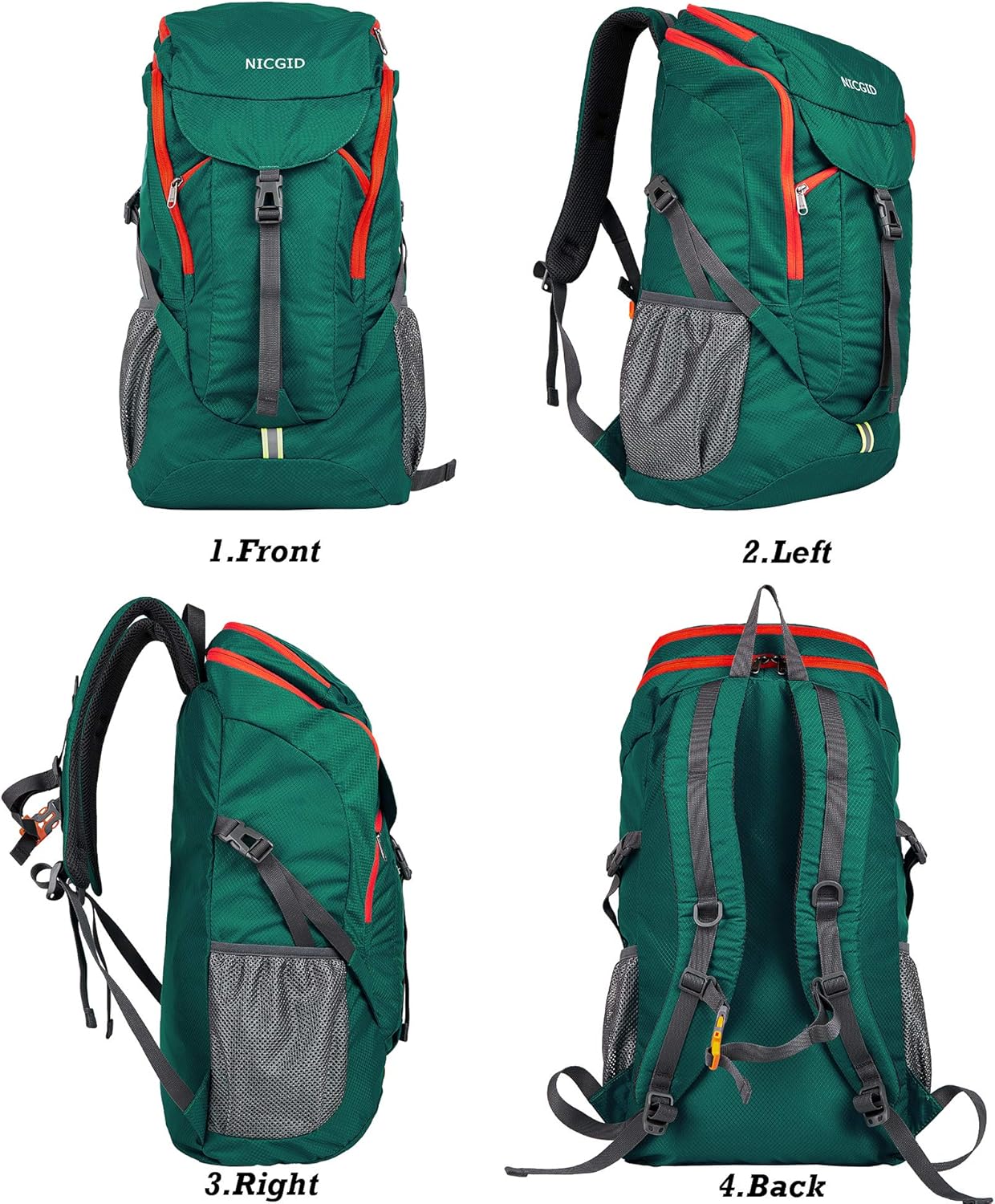 Detalle de Nicgid 50L/60L/70L Lightweight Foldable Hiking Backpack – Versatile Water-Resistant Travel Rucksack